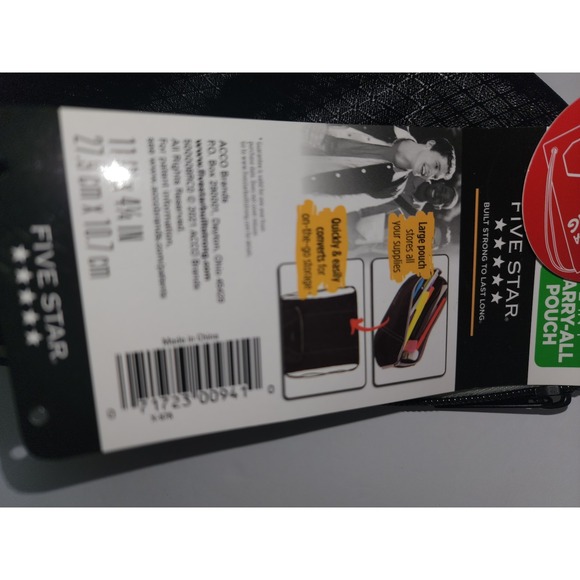 New Five Star 2 in 1 Carry‎ All Pouch Pencil bag drawstring backpack - Picture 3 of 6